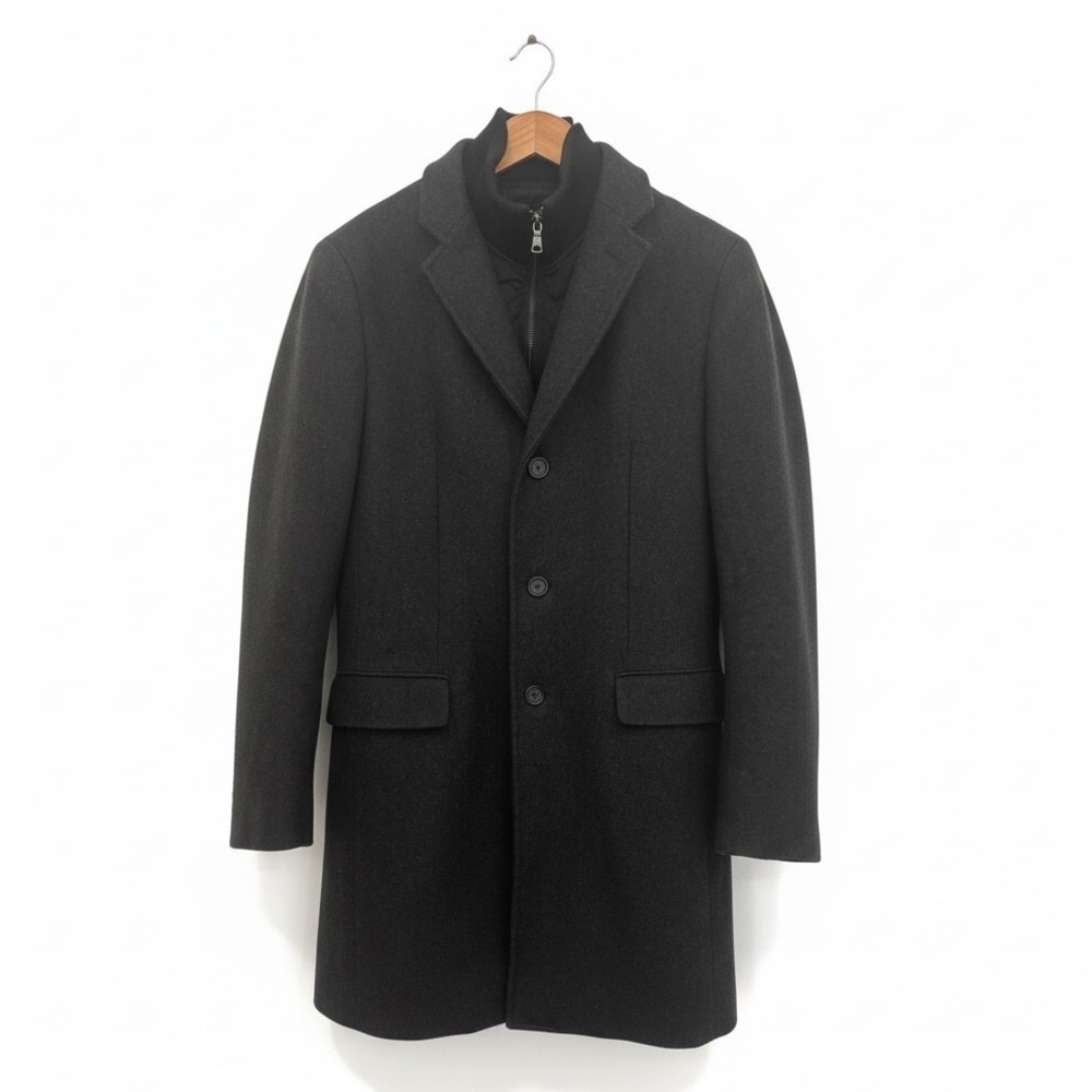 Banana Republic Winter Wool Blend Coat Charcoal Grey Medium Mens